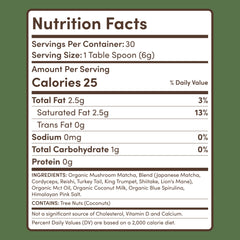 RYZE Mushroom Matcha — Organic Instant Matcha Latte with Lion's Mane & King Trumpet, 30 Servings B1