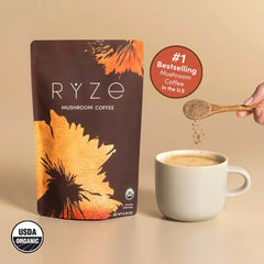 RYZE Mushroom Coffee — Organic Instant Coffee with Cordyceps & Reishi, 30 Servings D2