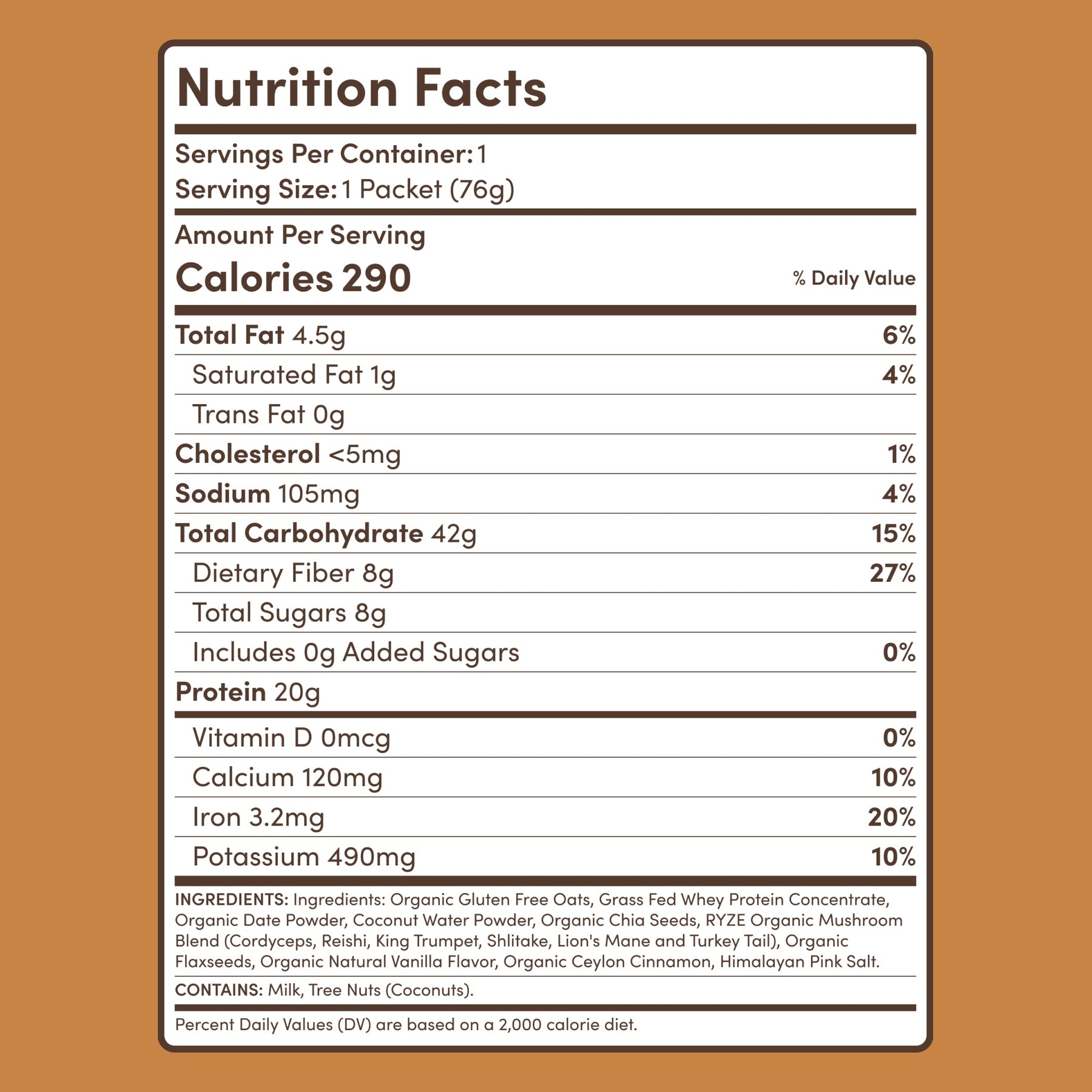 Mushroom Overnight Oats (14 Servings) Z5