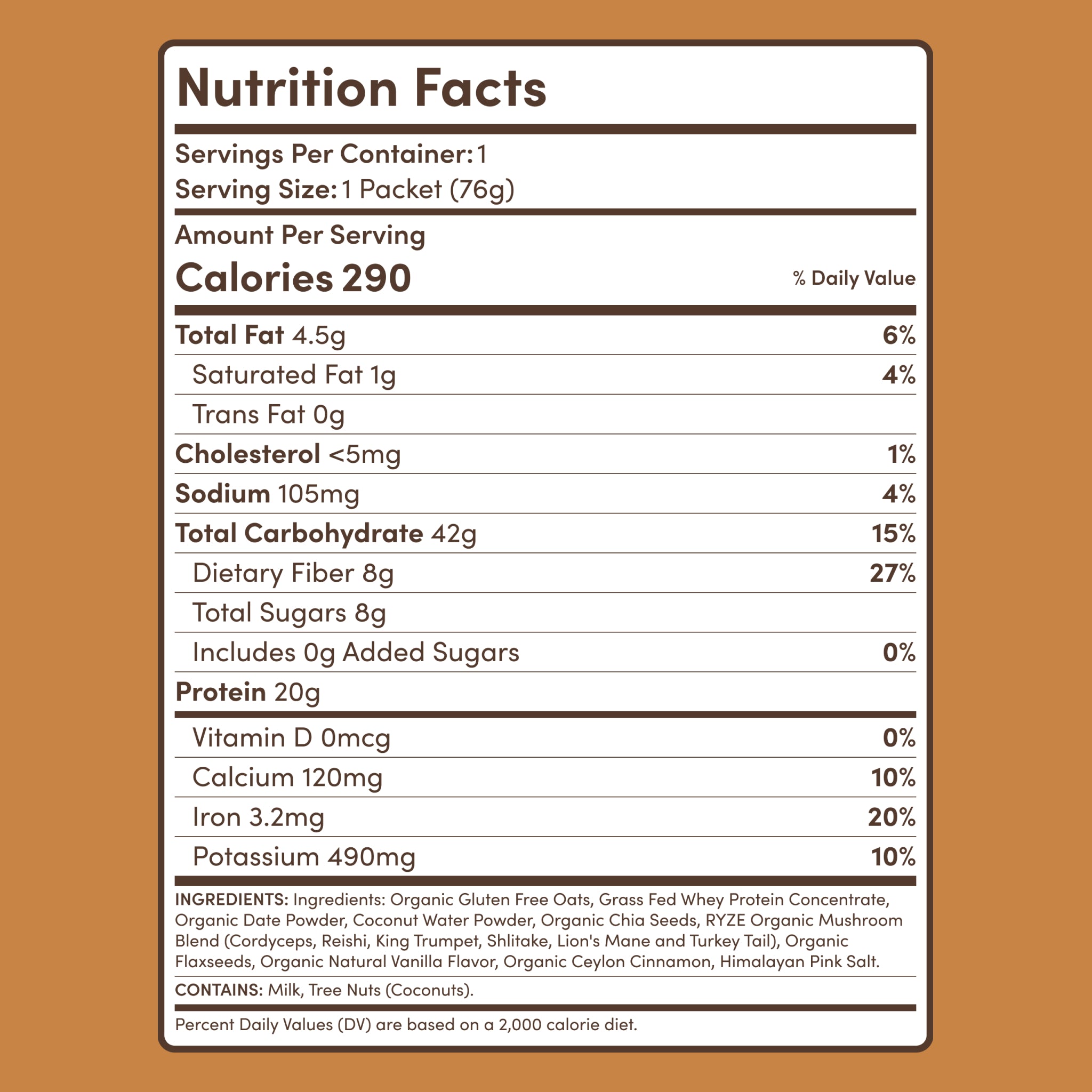 Mushroom Overnight Oats (14 Servings) Z5