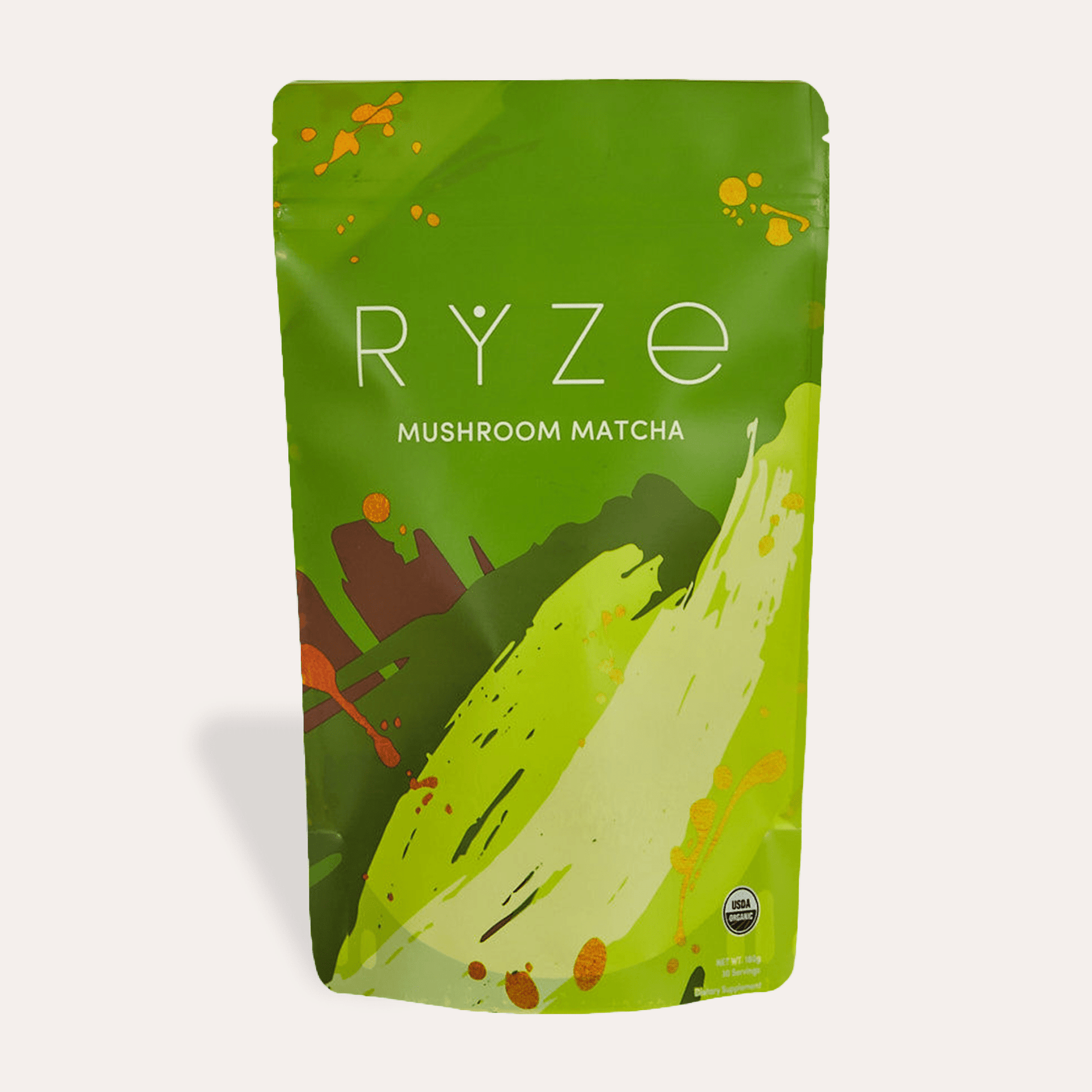 RYZE Mushroom Matcha - with 6 Organic Adaptogenic Mushrooms Grown In USA and Ceremonial-Grade Japanese Matcha W9