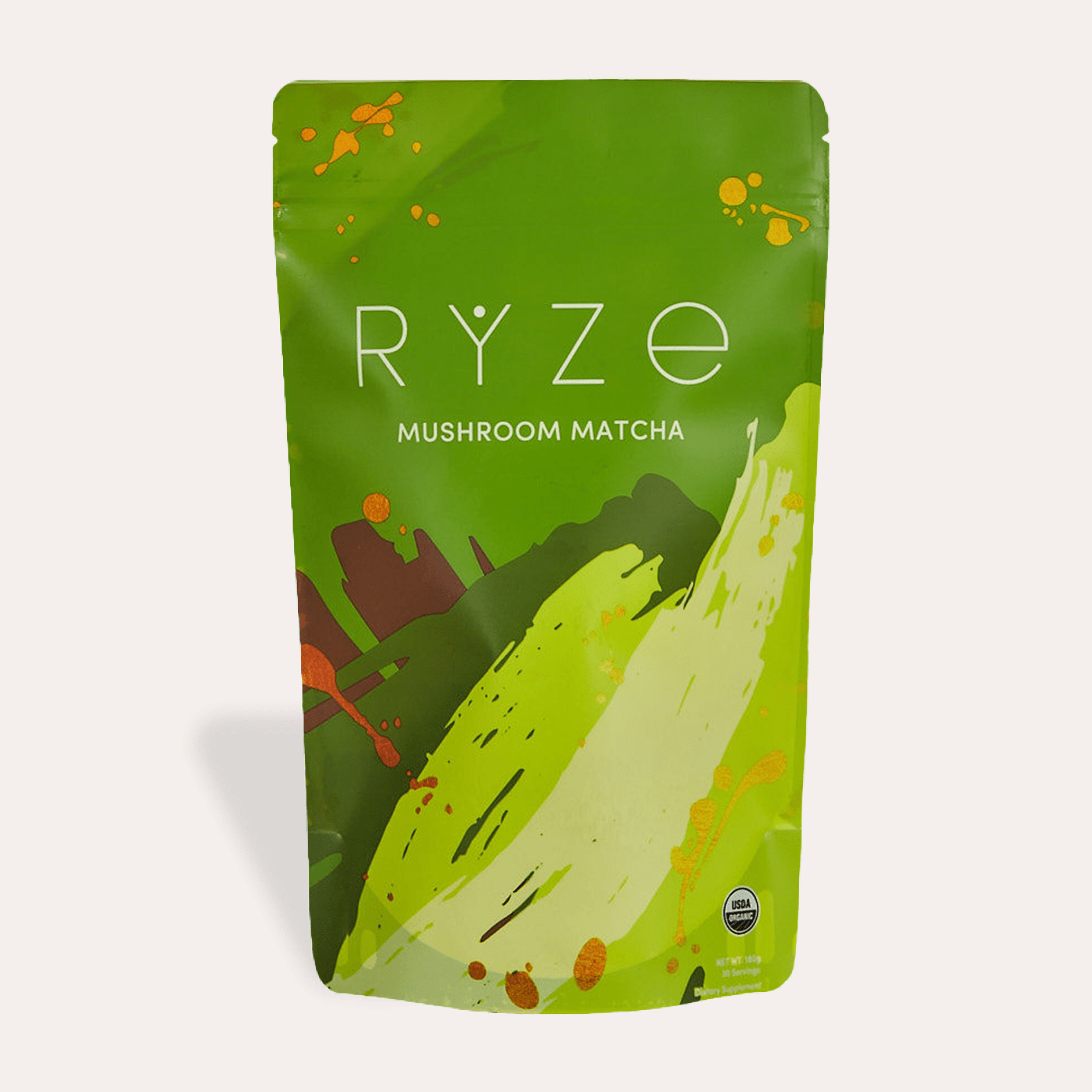 RYZE Mushroom Matcha - with 6 Organic Adaptogenic Mushrooms Grown In USA and Ceremonial-Grade Japanese Matcha W9